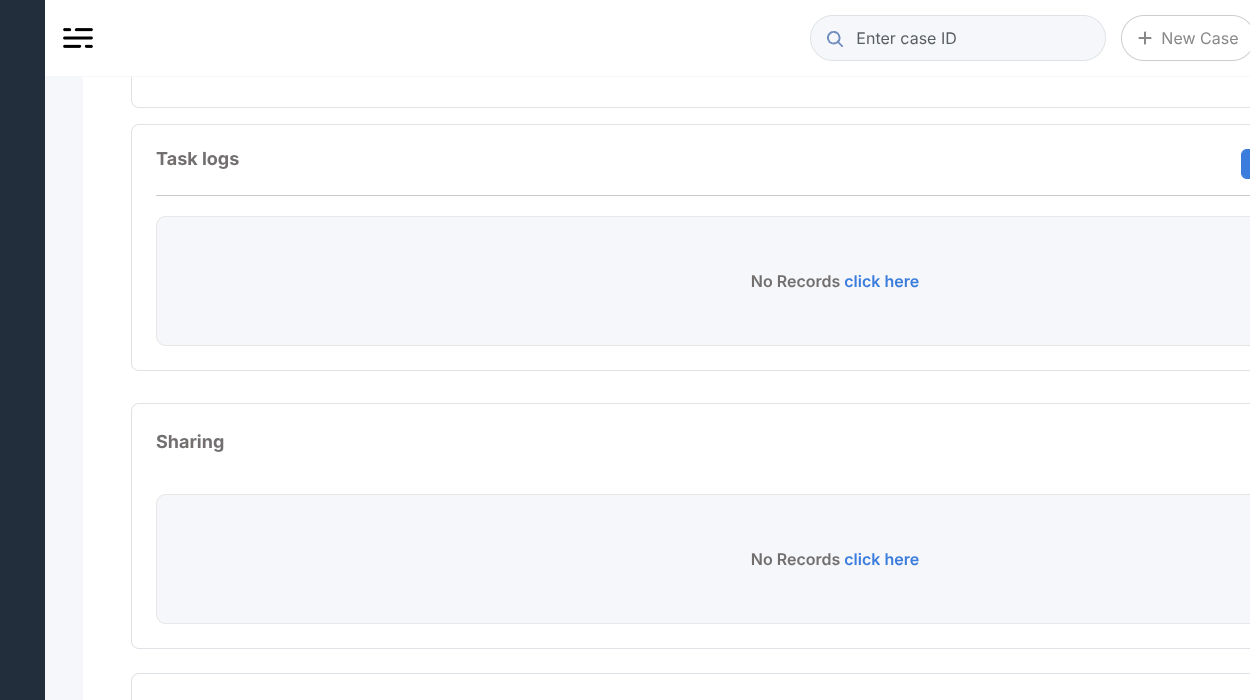 Task logs, Sharing and Responder Jobs sections